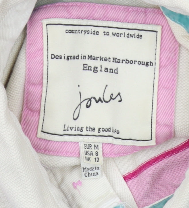 Joules Women's Pink Striped Polo Size 12