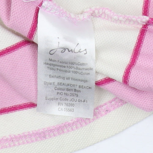 Joules Women's Pink Striped Polo Size 12