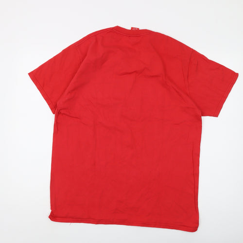 L.F.C. Men's Red Crew Neck Graphic T-Shirt XL