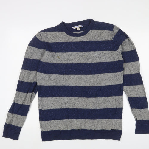 Climbo High Men's Blue Striped Pullover Jumper L