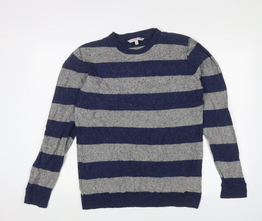 Climbo High Men's Blue Striped Pullover Jumper L