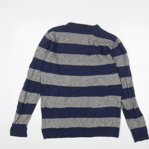 Climbo High Men's Blue Striped Pullover Jumper L