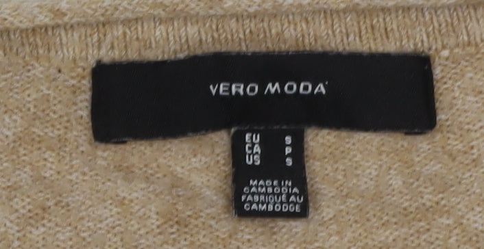 Vero Moda Women's Beige V-Neck Jumper Dress S