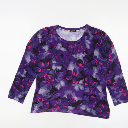 Precis Women's Purple Floral Pullover Jumper S