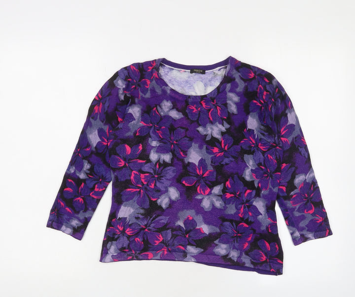 Precis Women's Purple Floral Pullover Jumper S