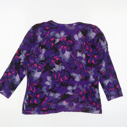 Precis Women's Purple Floral Pullover Jumper S