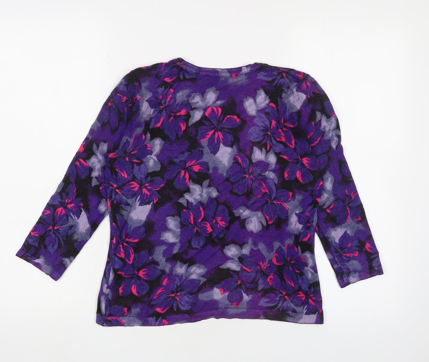 Precis Women's Purple Floral Pullover Jumper S