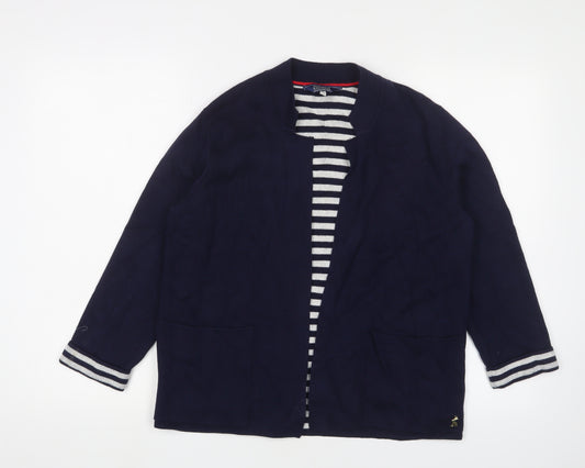 Joules Women's Blue Cardigan Size 12 Striped Knit