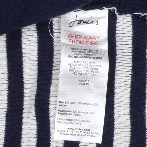 Joules Women's Blue Cardigan Size 12 Striped Knit