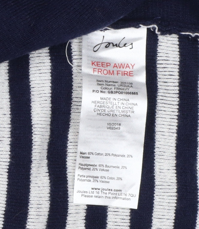 Joules Women's Blue Cardigan Size 12 Striped Knit