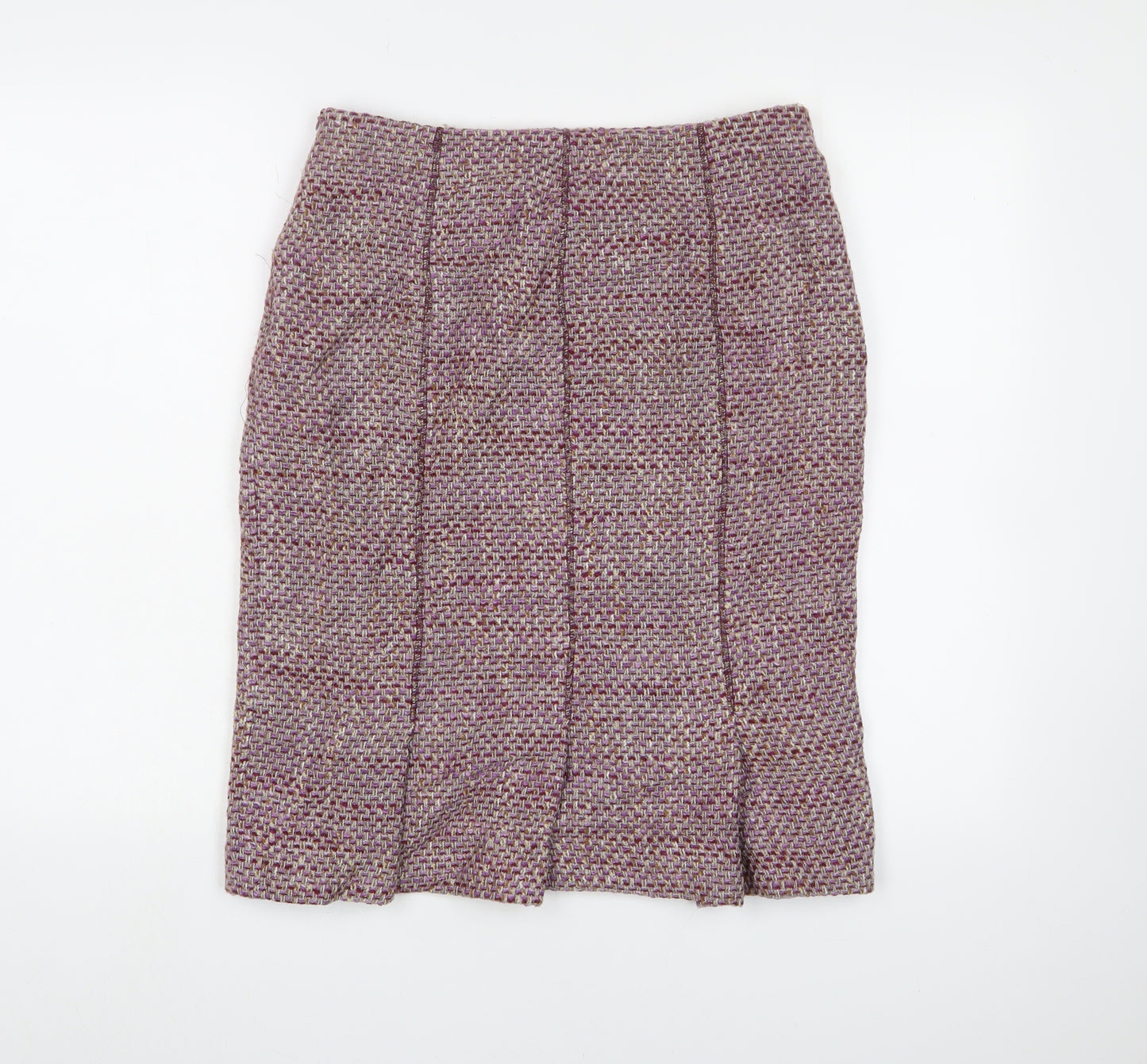 Adolfo Dominguez Women's Purple Wool Pencil Skirt Size 14