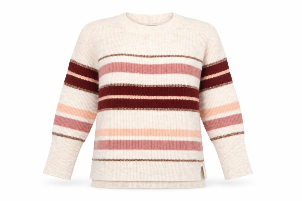 Front view of Oasis Women's Multicoloured Striped Pullover XS