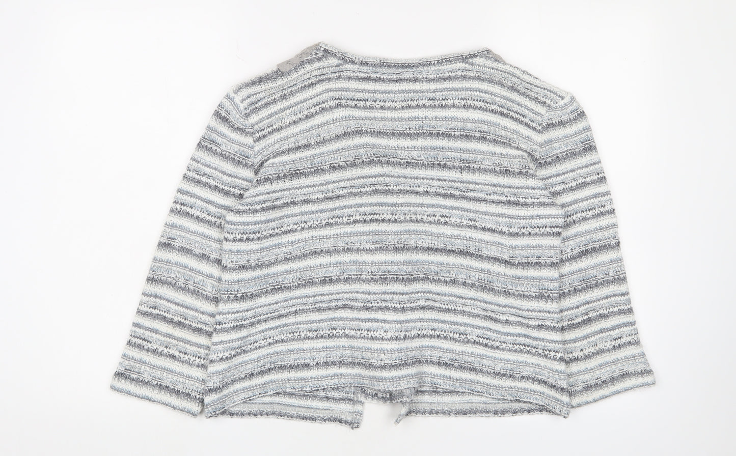 Marks and Spencer Women's Grey Cardigan, M, Striped Knit