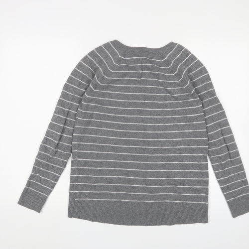 Gap Grey Striped Pullover Jumper, Size S, Unisex