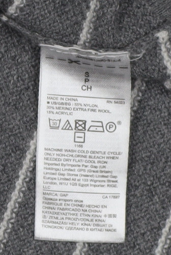 Gap Grey Striped Pullover Jumper, Size S, Unisex