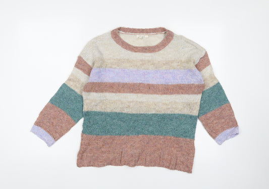 White Stuff Women's Multicoloured Striped Pullover Jumper