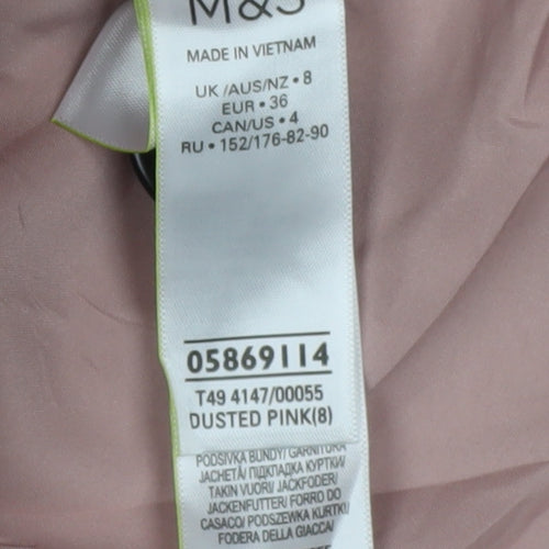 Marks and Spencer Women's Pink Faux Fur Coat, Size 8, New