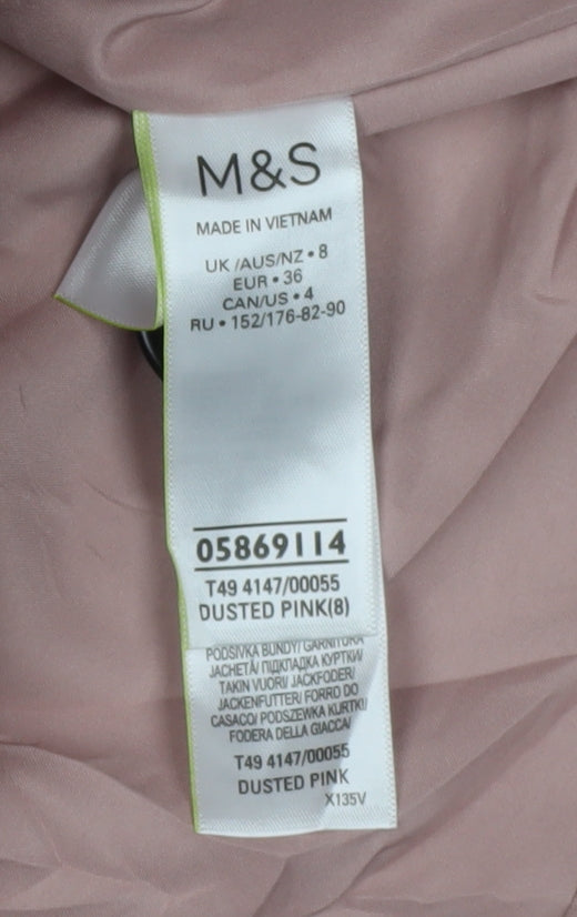 Marks and Spencer Women's Pink Faux Fur Coat, Size 8, New