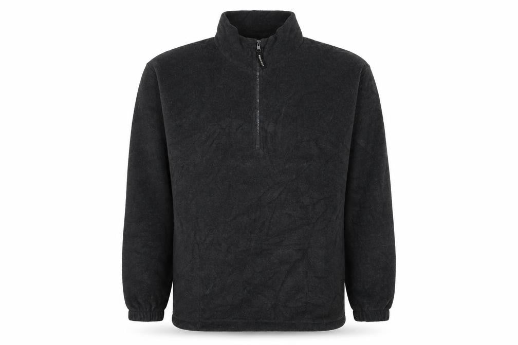 Front view of Result Men's Black XL 1/2 Zip Fleece Sweatshirt
