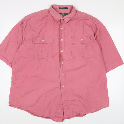 Orvis Men's Pink XL Short Sleeve Cotton Shirt