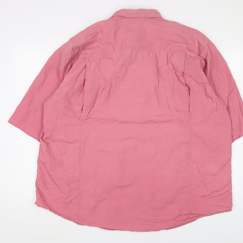 Orvis Men's Pink XL Short Sleeve Cotton Shirt