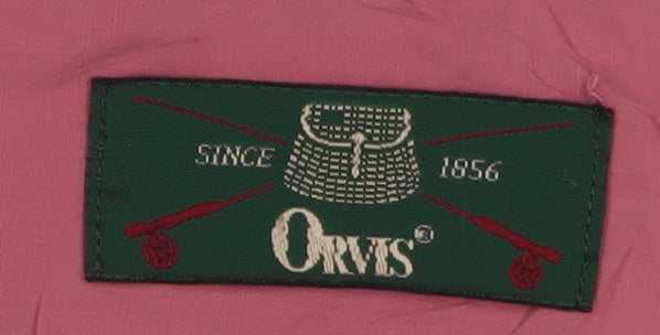 Orvis Men's Pink XL Short Sleeve Cotton Shirt