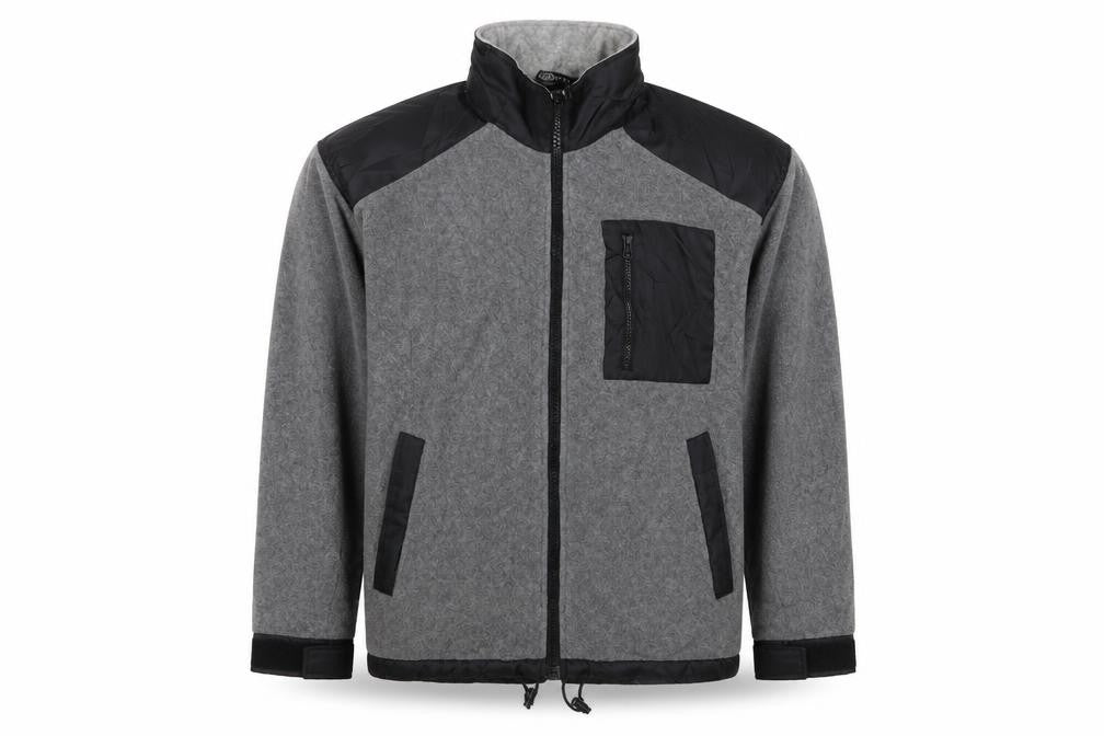 Front view of Urban Exposure men’s grey windbreaker jacket, size M