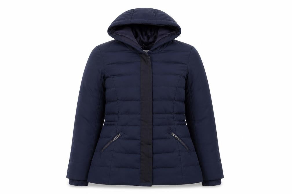 Front view of Jasper Conran Women's Blue Puffer Jacket, size 10