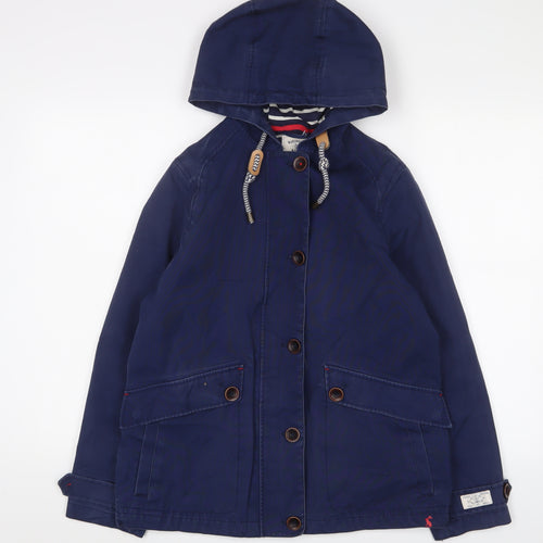 Joules Women's Blue Rain Coat Jacket Size 10