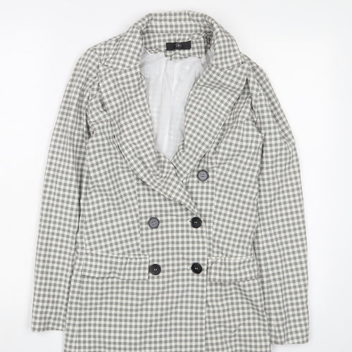 Missguided Stylish Women's Grey Check Blazer UK 6
