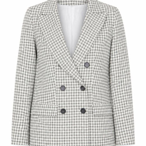 Missguided Stylish Women's Grey Check Blazer UK 6
