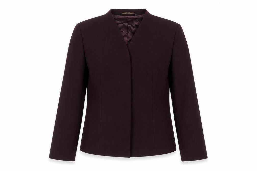 Front view of Marks & Spencer Women Purple Wool Suit Jacket, size 12