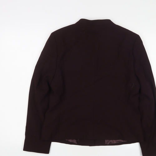 Marks and Spencer Women Purple Wool Suit Jacket, Size 12