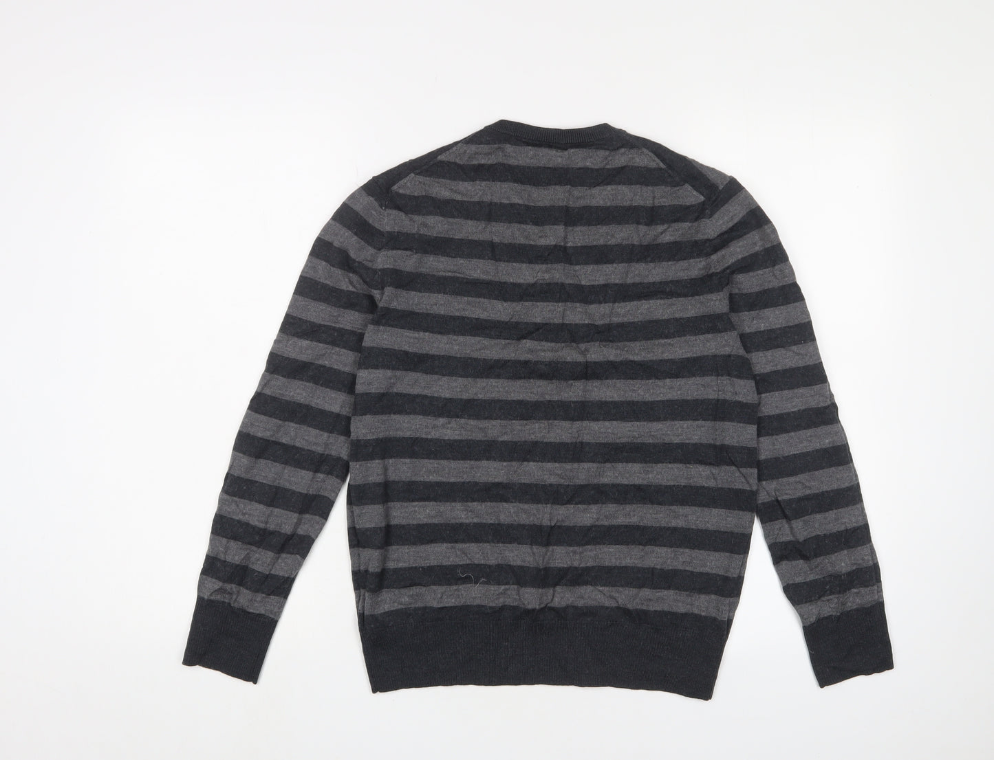 Gap Men's Grey Striped Medium Pullover Jumper