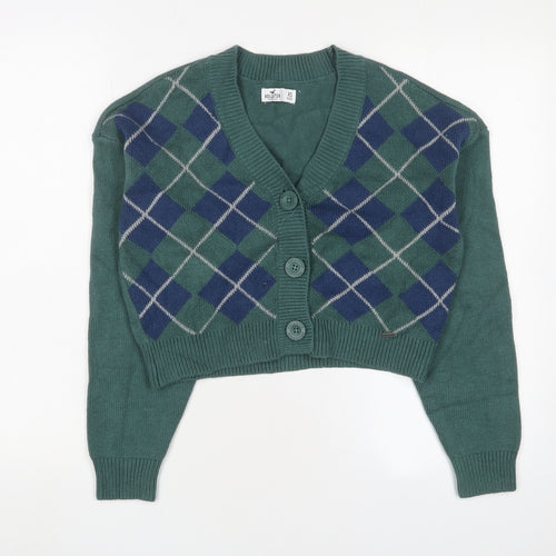 Hollister Women's Green XS Argyle Cardigan