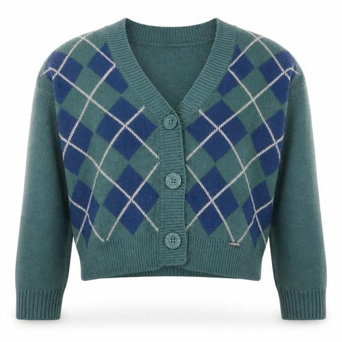 Hollister Women's Green XS Argyle Cardigan