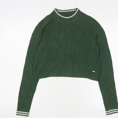 Hollister Women's Green XS Crew Neck Pullover Jumper