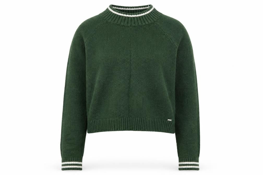 Front view of Hollister Women's Green XS Crew Neck jumper