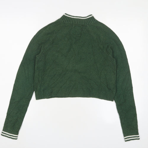 Hollister Women's Green XS Crew Neck Pullover Jumper