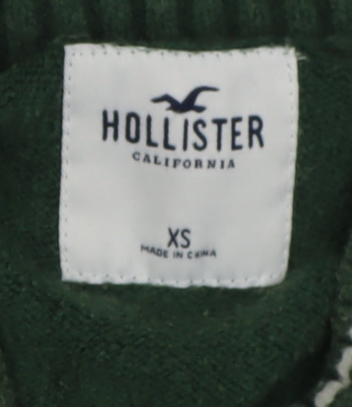 Hollister Women's Green XS Crew Neck Pullover Jumper