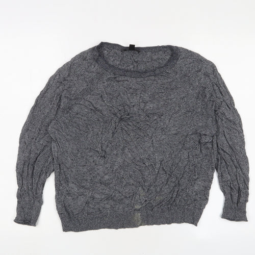 J.Crew Women's Grey Knit Jumper M Long Sleeve Crew Neck