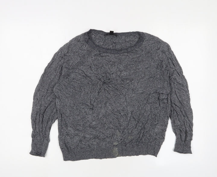 J.Crew Women's Grey Knit Jumper M Long Sleeve Crew Neck