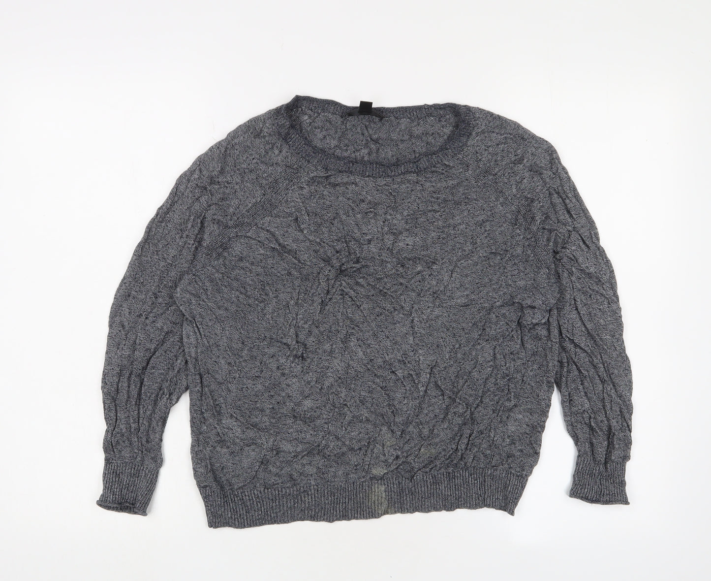 J.Crew Women's Grey Knit Jumper M Long Sleeve Crew Neck