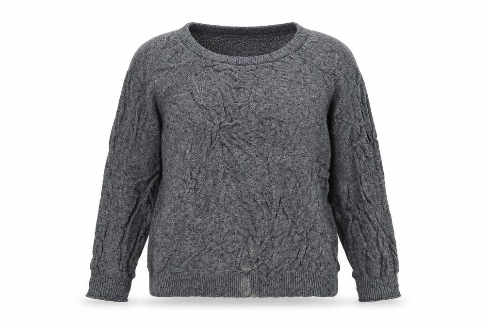 Front view of J.Crew Women's Grey Knit Jumper M Long Sleeve Crew Neck