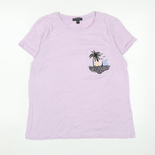 Brave Soul Women's Purple T-Shirt, Size L, Casual Beach Style