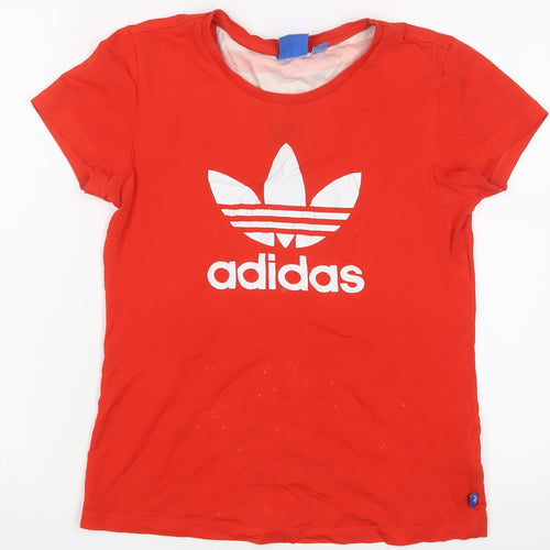 Adidas Women's Red Cotton T-Shirt Size 10: Casual Essential