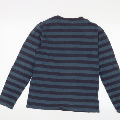 GAP Men's XS Blue Striped Long Sleeve T-Shirt