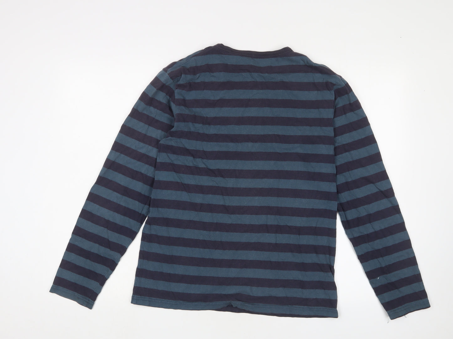 GAP Men's XS Blue Striped Long Sleeve T-Shirt