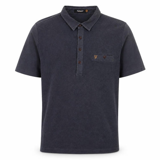 Front view of Farah Men's Grey Polo Shirt Short Sleeve Solid, size M