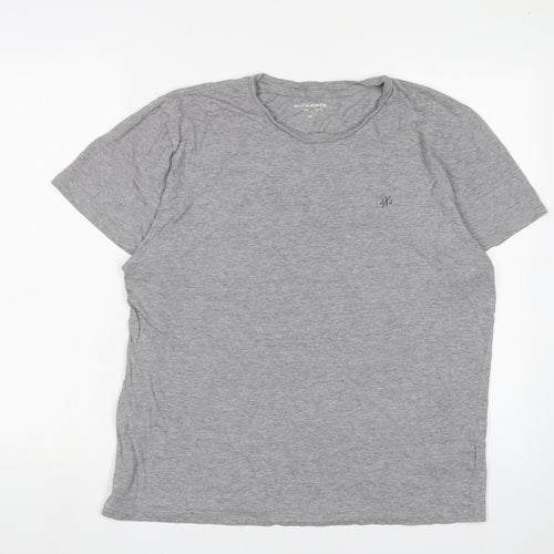 Jack & Jones Grey Men's XL T-Shirt, Short Sleeve, Logo